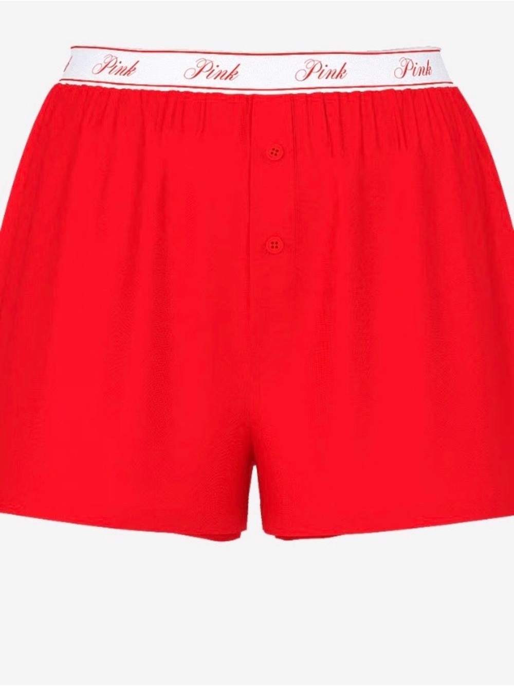 PINK Victoria's Secret Red Logo Elastic Waist Boxer Shorts